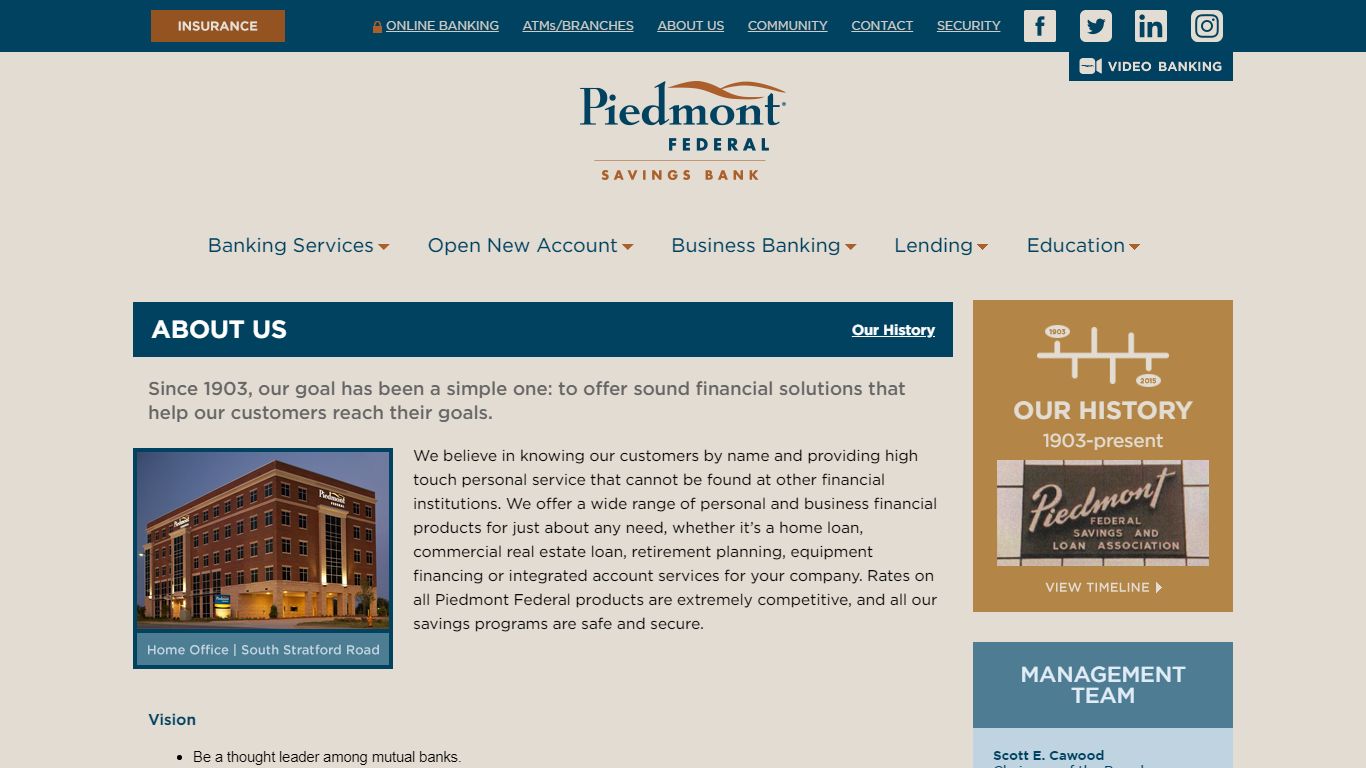 Piedmont Federal Savings Bank – About Us