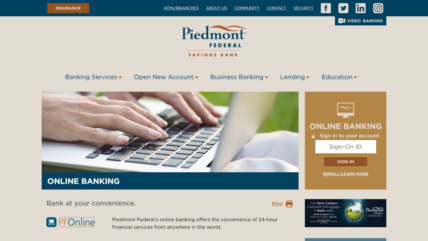ONLINE BANKING - Piedmont Federal Savings Bank
